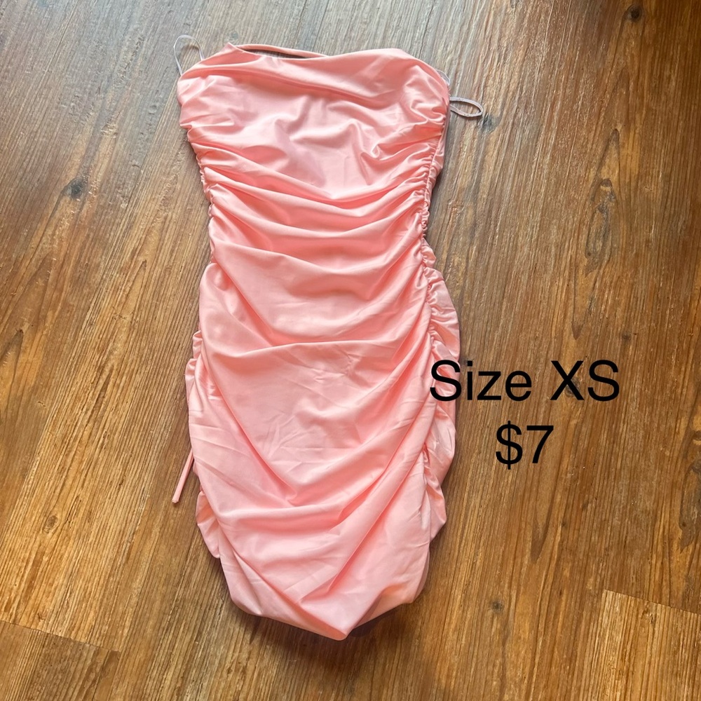 Pink Ruched Bodycon Mini Dress - Picture 3 of 5